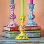 Large Hand Painted Kashmiri Candlestick, thumbnail 1 of 5