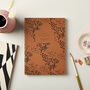 A5 Layflat Notebook In Floral Black And Tan, thumbnail 1 of 3