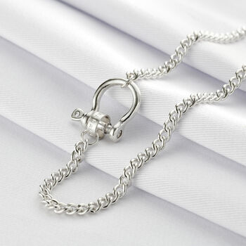 Personalised Silver Shackle Necklace, 3 of 5