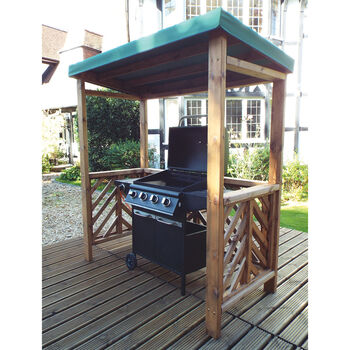 Wooden Garden BBQ Shelter With Trellis Sides, 2 of 7