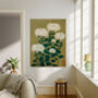 Japanese Chrysanthemum Green Flower Art Print, thumbnail 2 of 4