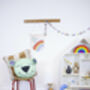 Personalised Kids Rainbow And Bird Wall Hanging Flag, thumbnail 3 of 4