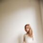 Long Sleeve Flower Girl Dress – Pearl Buttons And Tulle Skirt Ankle Length, Handmade UK, thumbnail 3 of 8