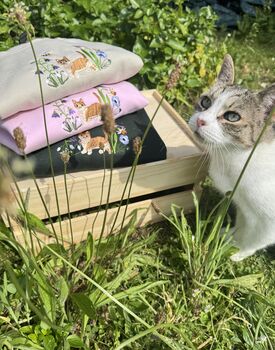 Spring Cat In Wildflowers Embroidered Sweatshirt, 5 of 5