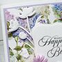 Handmade 60th Birthday Card, Floral Bird Design, thumbnail 4 of 5