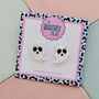 White Ghost Glitter Halloween Studs, thumbnail 2 of 4