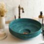 Verdigris Patina Solid Copper Vessel Sink, Artisan Round Basin For Kitchen And Bathroom, thumbnail 1 of 8