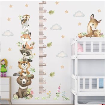 Personalised Woodland Animal Growth Wall Chart Kids Height Ruler, 3 of 3
