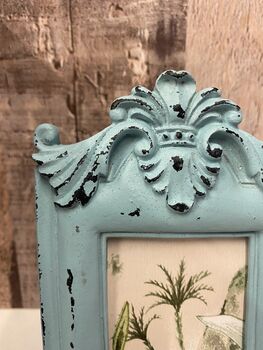 Small Blue Distressed Photo Frame 3x2 Inch, 6 of 8