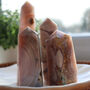 Flower Agate Crystal Tower With Optional Mini Crystal, thumbnail 5 of 12