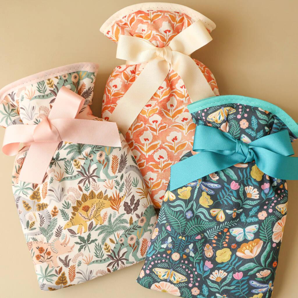 Floral Dinosaur Mini Hot Water Bottle By Lisa Angel