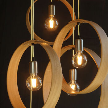 Customisable Five Pendant Wooden Cluster Light, 3 of 9