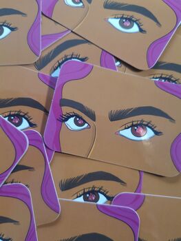 Flame Eyes Holographic Sticker, 4 of 4