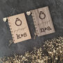 Personalised Wooden Engagement Card Modern Initials, thumbnail 8 of 11