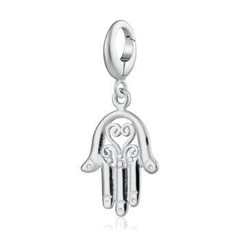 Fatima Hand Charm Necklace, Sterling Silver Or Gold Plated, 7 of 10