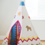 Hand Embroidered Wild West Teepee Tent, thumbnail 4 of 8