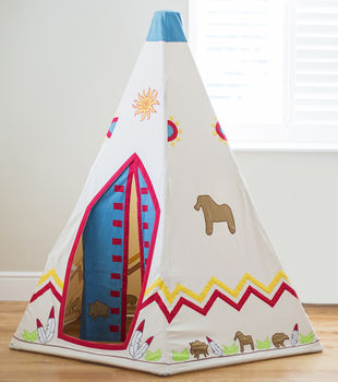 Hand Embroidered Wild West Teepee Tent, 4 of 8