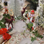 Pair Of Flocked Christmas Reindeer With Golden Antlers, thumbnail 5 of 8