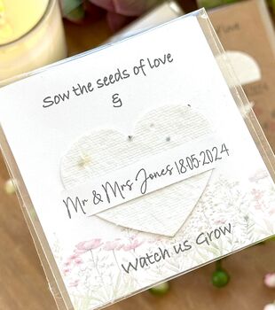 Personalised Seeded Heart Paper For Wedding Favour, 9 of 10