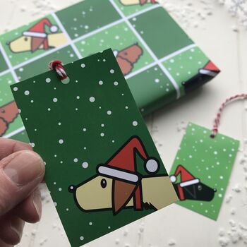 Traditional Dog Themed Christmas Wrapping Paper Set, 3 of 4