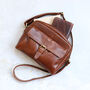 Leather Crossbody Bag With Pocket, Tan, thumbnail 4 of 6