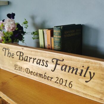 Family Name And Date Wooden Sign, 2 of 5
