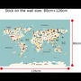 World Map Wildlife Animals Removable Wall Sticker, thumbnail 6 of 6