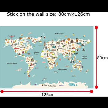 World Map Wildlife Animals Removable Wall Sticker, 6 of 6