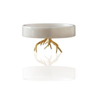 Handmade White Marble Cake Stand With Gold Root Base, 2 of 2