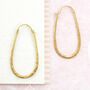 Oval Battered Sterling Silver Hoop Earrings, thumbnail 4 of 5