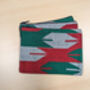 Nepali Dhaka Handwoven Pouch, Fair Trade Red Green, thumbnail 1 of 6