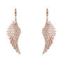 Angel Wing Silver Plated Drop Earring White, thumbnail 6 of 8