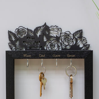 Personalised Six Hook Rose Garden Key Holder, 3 of 4