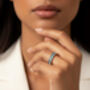 Women's Thick Stacking Ring With Turquoise Blue Stones, thumbnail 1 of 4