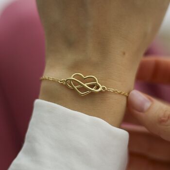 Confirmation Gift For A Girl, Personalised Heart Infinity Bracelet, 2 of 11