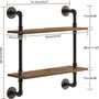 Two Tier Industrial Pipe Wall Mount Shelves, thumbnail 6 of 6