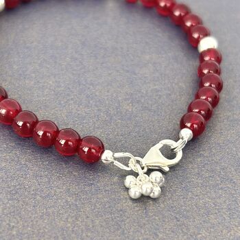 60th Birthday Garnet And Silver Beads Bracelet, 3 of 6