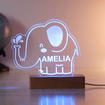 Personalised Elephant LED Night Light, 5 of 11