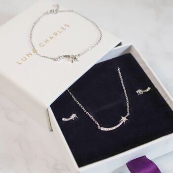 Shooting Star Gift Set | Necklace Earrings And Bracelet, 6 of 6