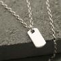 Sterling Silver Small Solid Dog Tag Necklace, thumbnail 2 of 6