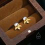 Sterling Silver Moonstone And Leaf Motif Stud Earrings, thumbnail 4 of 12