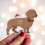 Personalised Dachshund Sausage Dog Tree Decoration, thumbnail 2 of 2
