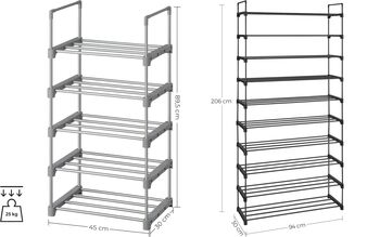 Multi Tier Stackable Shoe Storage Organiser Rack, 2 of 9