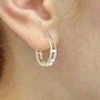 'Mondrian' Handmade Silver Hoop Earrings, thumbnail 1 of 5