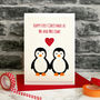 'Penguins' First Married Christmas Card For Couples, thumbnail 1 of 3