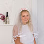 White Floral Bride Headband With Detachable Veil, thumbnail 4 of 9