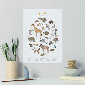 Animal Alphabet Personalised Print Unframed, 5 of 7