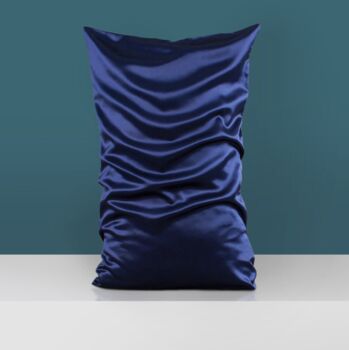 Mulberry Silk Navy Blue Pillowcase, 2 of 3