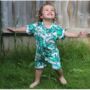Tropical Short Sleeved Zipped Baby Onesie, thumbnail 1 of 2
