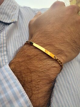 Golden Personalised Chain Bracelet, 5 of 10